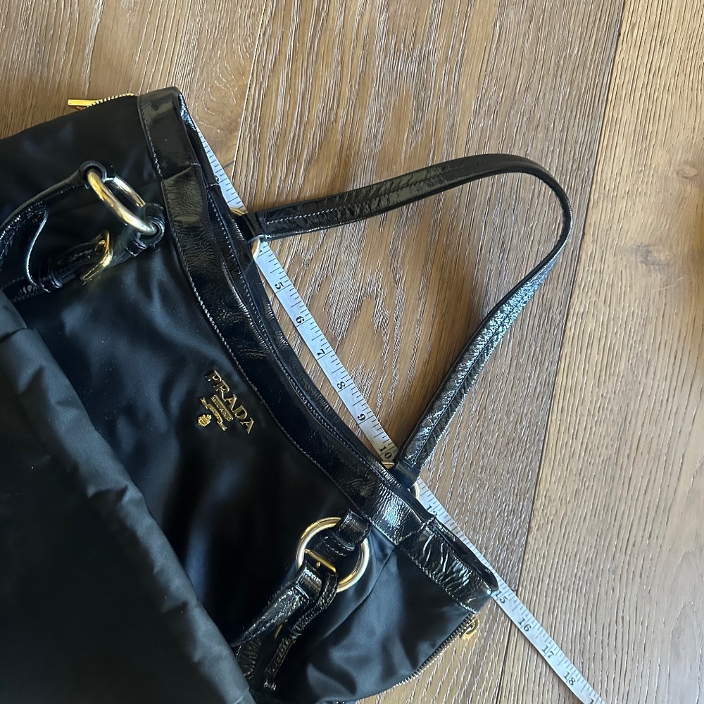 PRADA Vintage Tessuto Nylon and Enamel Black Calfskin Tote - Picture 17 of 17